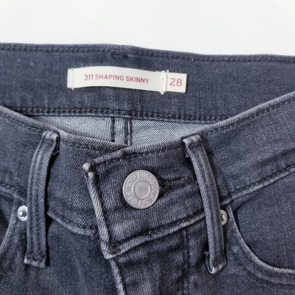 Levi's 311 Jeans Shaping Skinny Studded Gray Denim Mid Rise - Picture 5 of 15